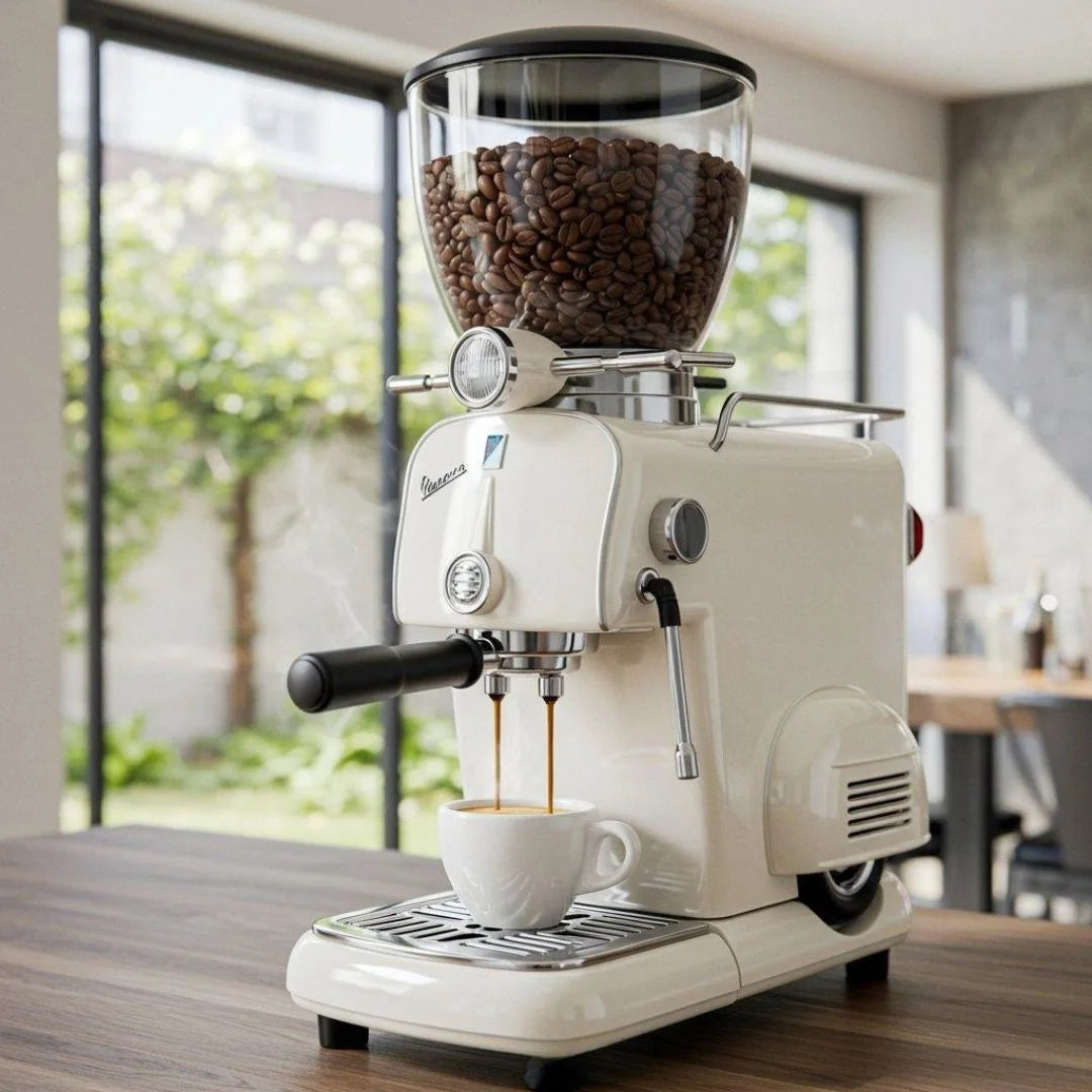 Moka Scooter espressomaskin – Gräddvit