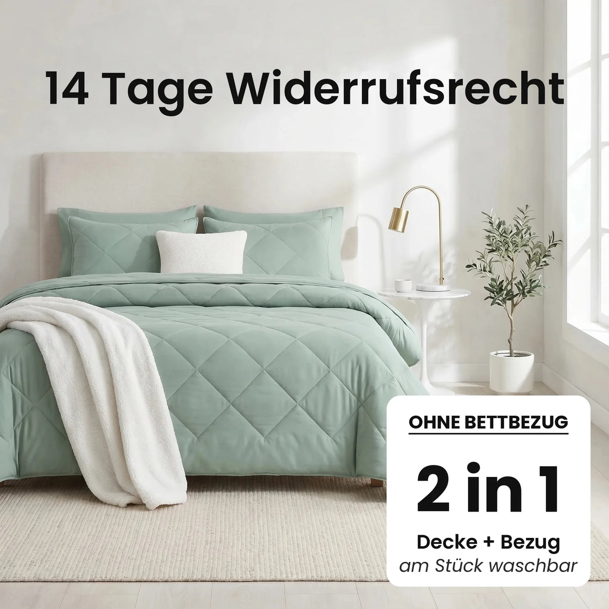 DormiPuro® 2-i-1-täcke [de] – Mintgrön