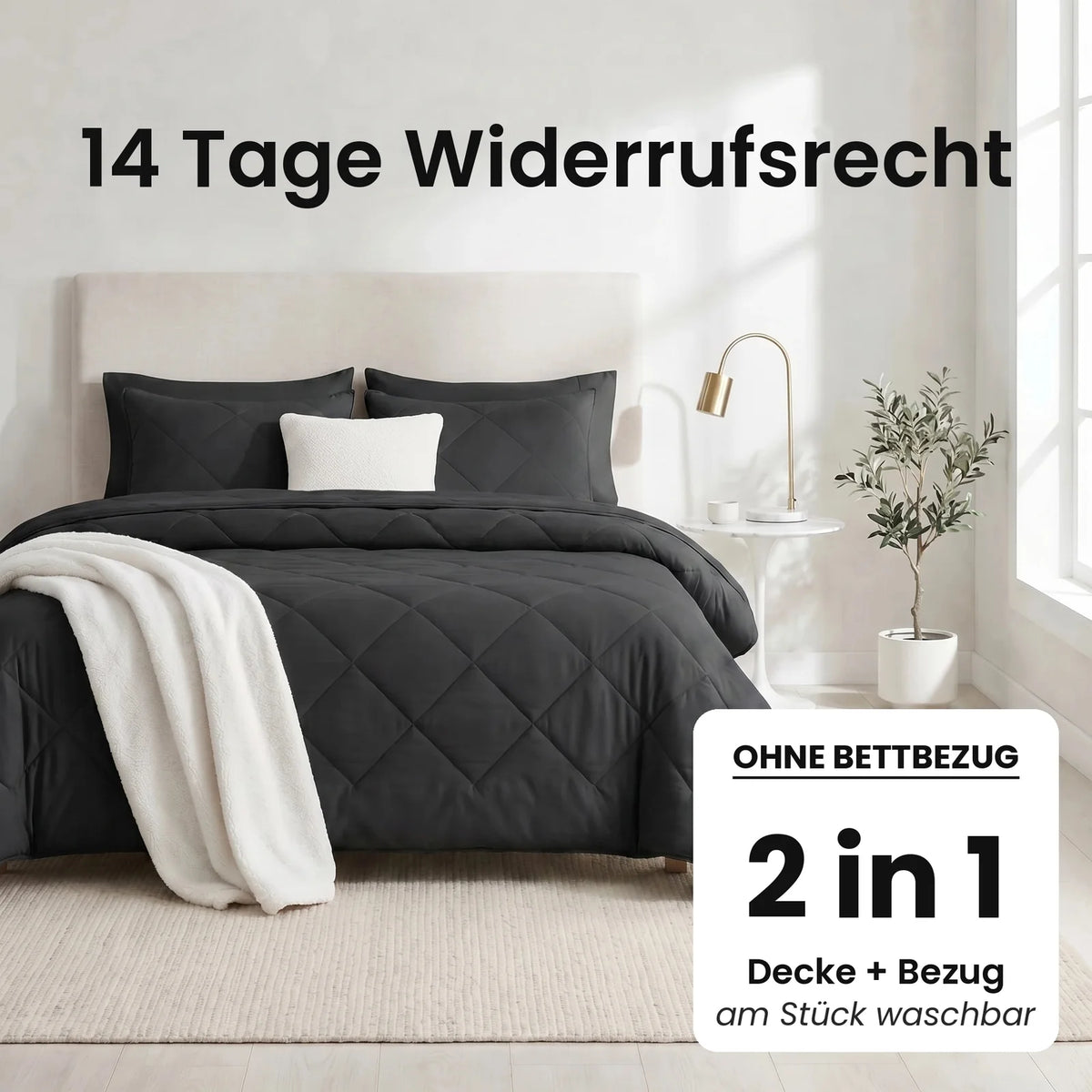 DormiPuro® 2-i-1-täcke [de] – Nattsvart
