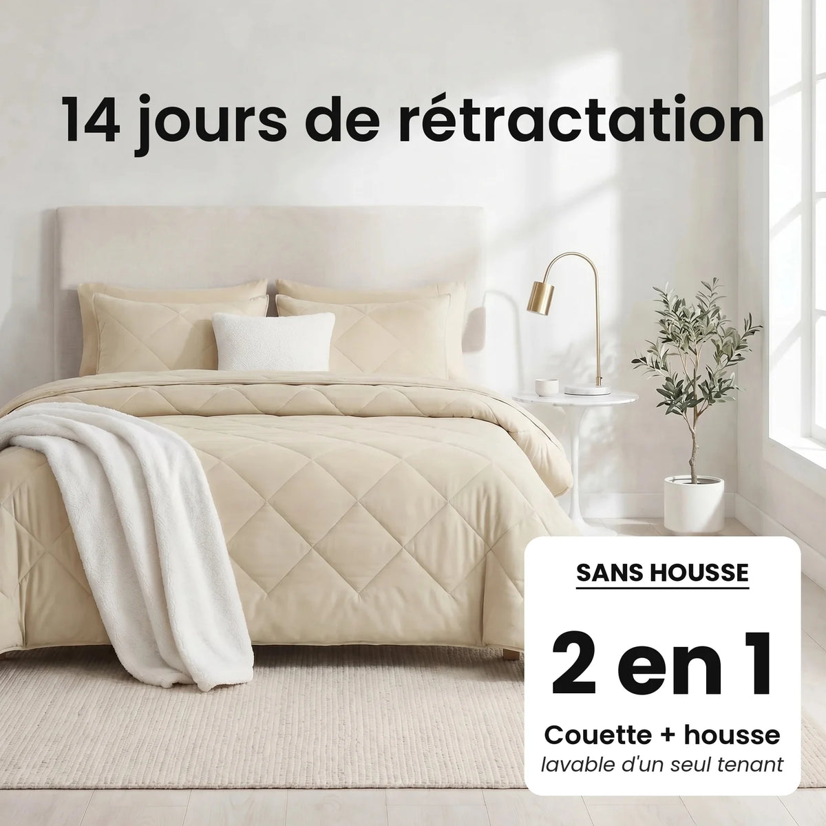 DormiPuro® 2-i-1-täcke [fr] – Gräddbeige