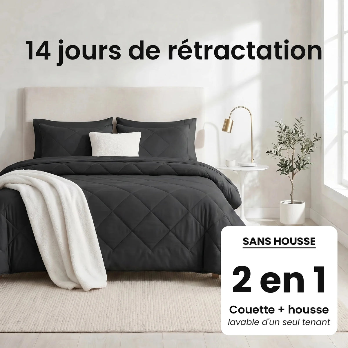 DormiPuro® 2-i-1-täcke [fr] – Nattsvart