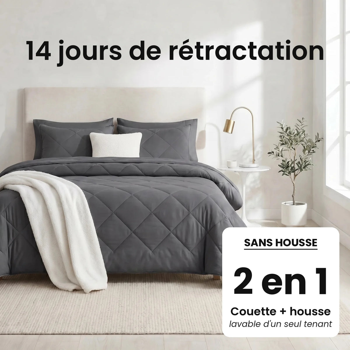 DormiPuro® 2-i-1-täcke [fr] – Månegrå