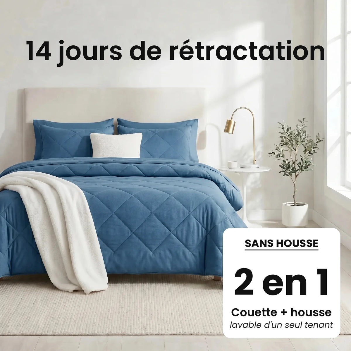 DormiPuro® 2-i-1-täcke [fr] – Kustblå