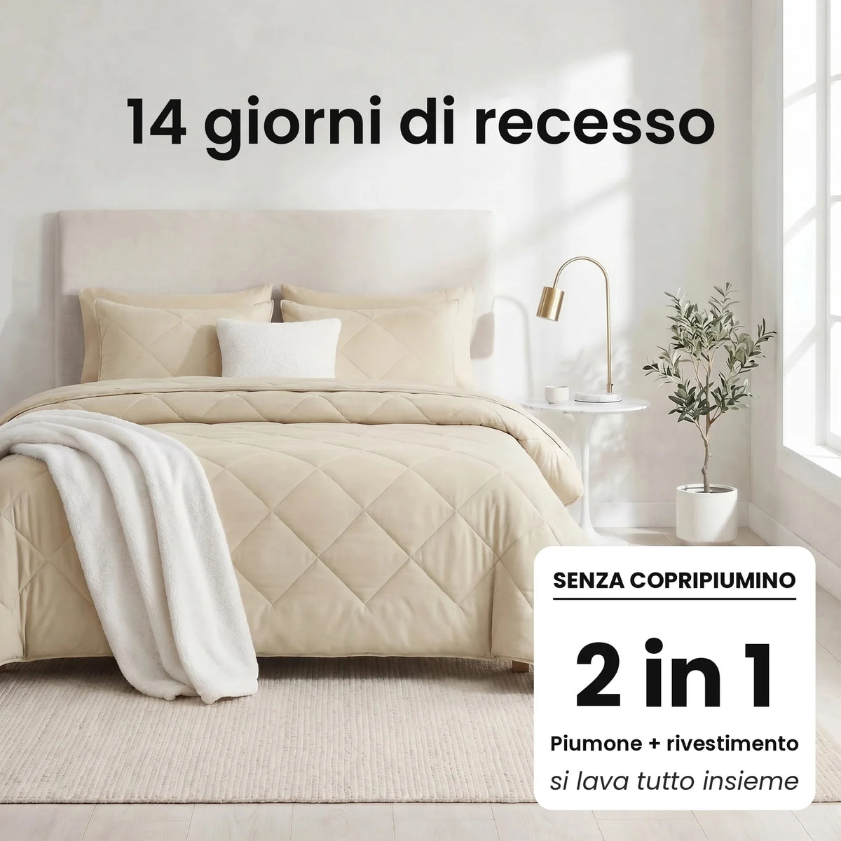 DormiPuro® 2-i-1-täcke [it] – Gräddbeige