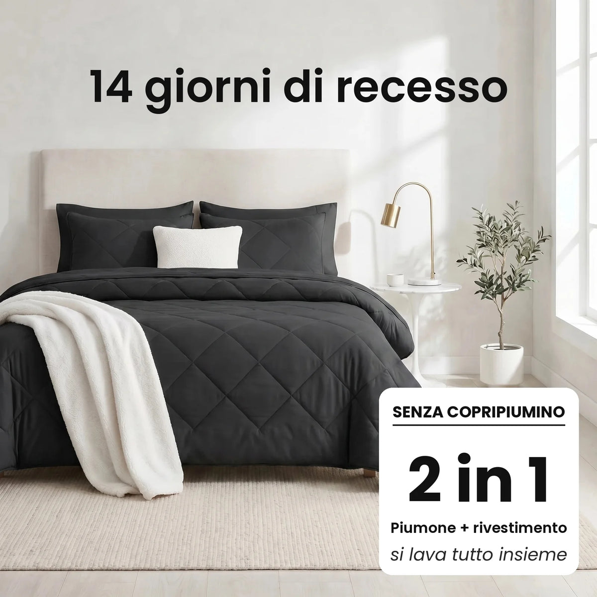 DormiPuro® 2-i-1-täcke [it] – Nattsvart