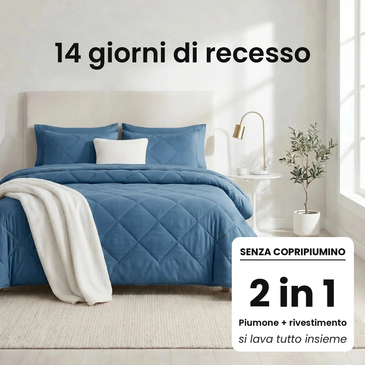 DormiPuro® 2-i-1-täcke [it] – Kustblå