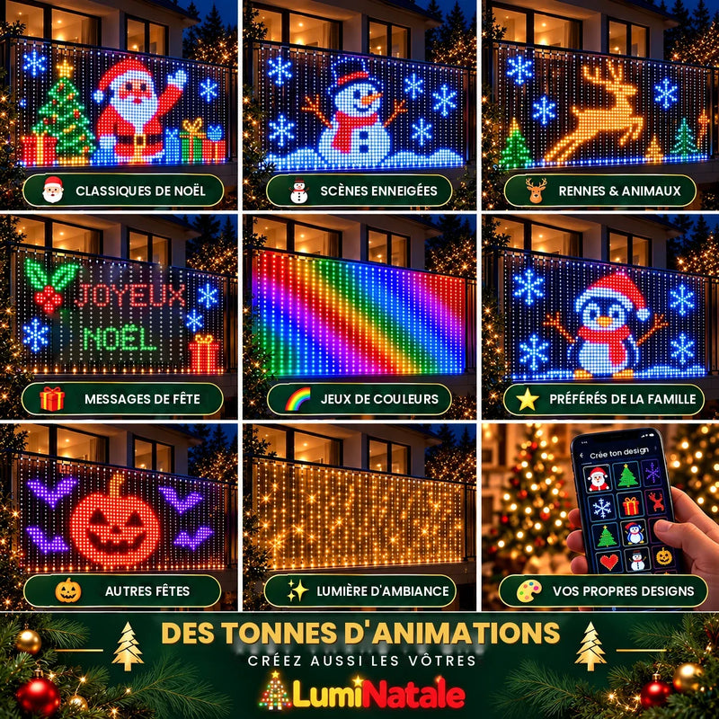 LumiNatale – animerad LED-gardin för balkongen, med app [fr]