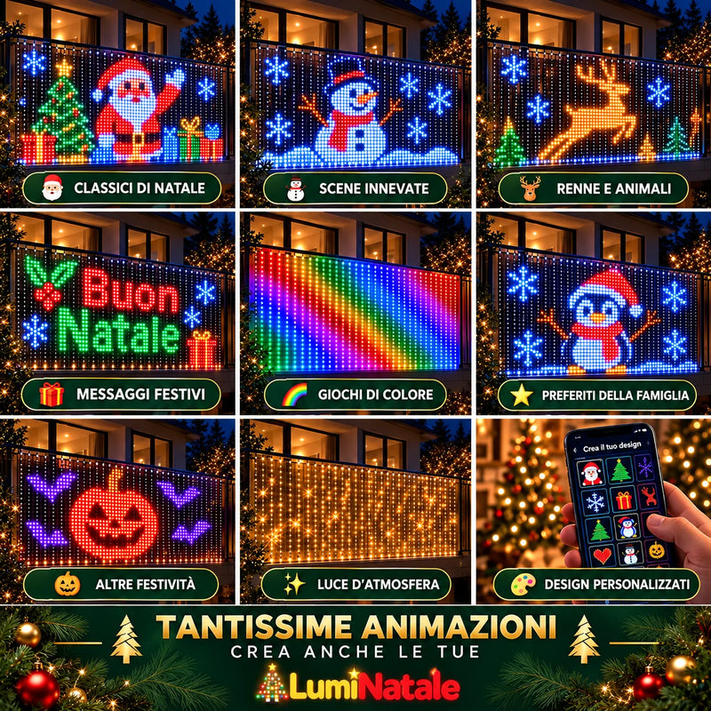 LumiNatale – animerad LED-gardin för balkongen, med app [it]