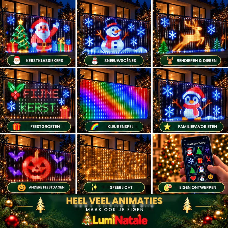 LumiNatale – animerad LED-gardin för balkongen, med app [nl]