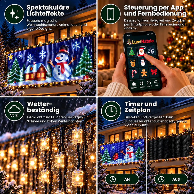 LumiNatale – animerad LED-gardin för balkongen, med app [de]