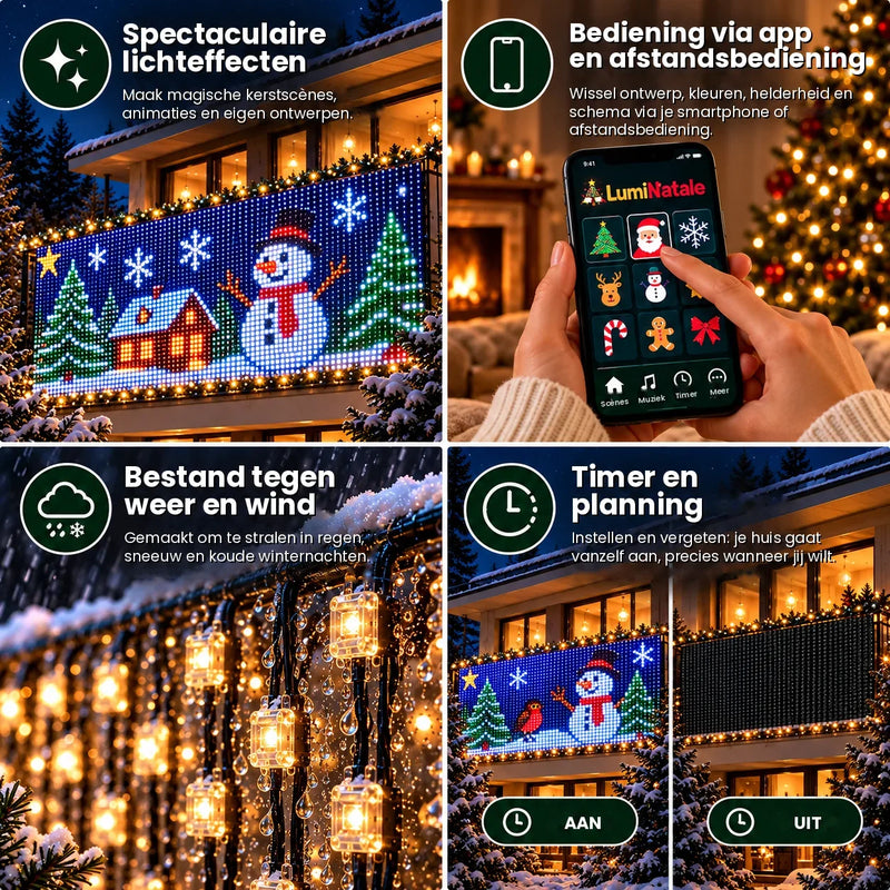 LumiNatale – animerad LED-gardin för balkongen, med app [nl]